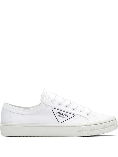 Prada Wheel Low-top Trainers With Logo In White