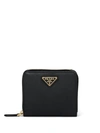 Prada Small Logo-plaque Wallet In Black