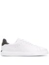 Tory Burch Double T Howell Low-top Leather Sneakers In Black