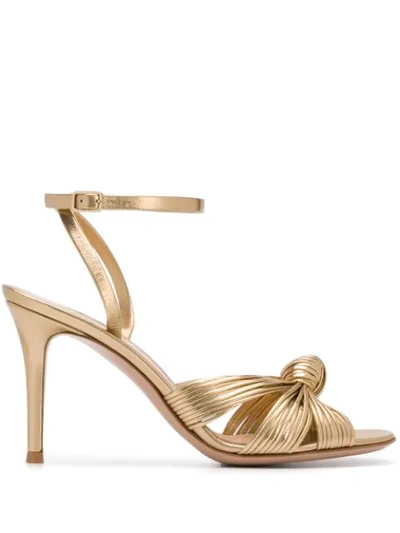 Gianvito Rossi Knot Detail Sandals In Gold