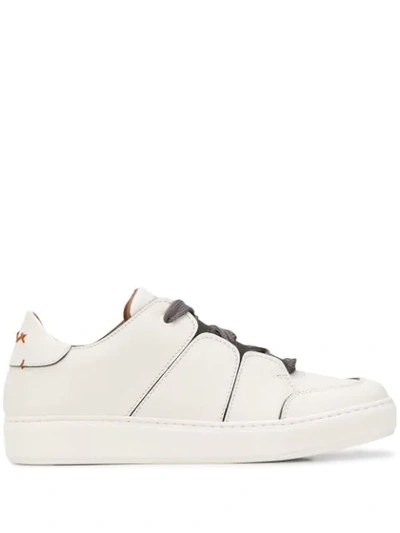 Z Zegna Tiziano Stitching-detail Sneakers In White