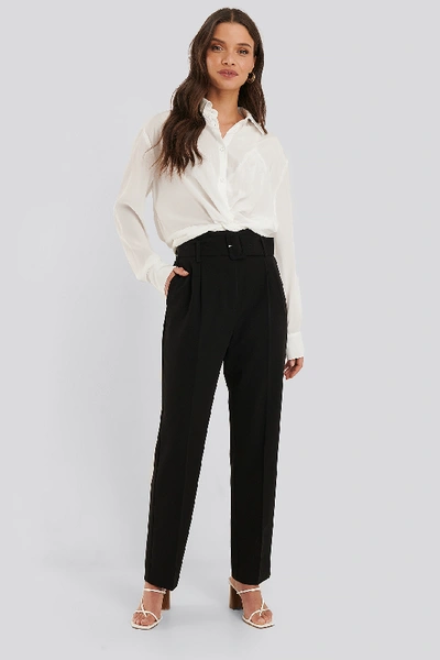 Na-kd Classic Belted Straight Leg Suit Pants - Black