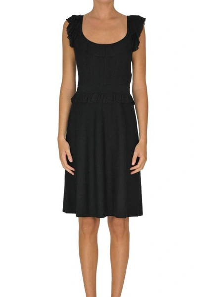 Paule Ka Stretch Knit Midi Dress In Black
