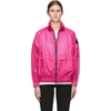 Moncler Logo Patch Lightweight Jacket In Pink