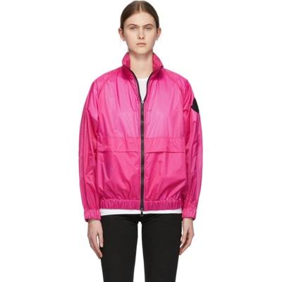 Moncler Logo Patch Lightweight Jacket In Magenta