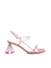 JACQUEMUS JACQUEMUS RAPHIA POMPOM SANDALS