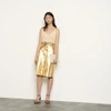 SANDRO METALLIC LEATHER SKIRT