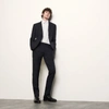 Sandro Formal Classic-cut Virgin-wool Suit Trousers In Navy Blue