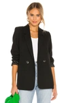 Anine Bing Madeleine Double-breasted Blazer In Black