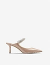 Jimmy Choo Bing 65 Embellished Patent Leather Mules In Ballet+pink