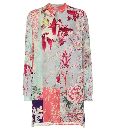 Etro Orchid Patchwork Jersey Tunic In Grey