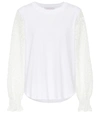 SEE BY CHLOÉ LACE-TRIMMED COTTON-JERSEY TOP,P00462198