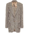 BLAZÉ MILANO WEEKEND CHECKED LINEN AND WOOL BLAZER,P00467826