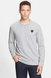 Comme Des Garçons Play Play Long Sleeve Crewneck T-shirt In Grey