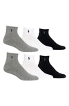 POLO RALPH LAUREN ASSORTED 3-PACK RIB CUFF QUARTER SOCKS,824000PK3