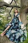 MARCHESA PRINTED AND EMBROIDERED SILK ORGANZA HIGH LOW BALL GOWN,SS20-9822-6-1