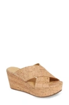 Chocolat Blu Wayland Platform Wedge Slide Sandal In Cork