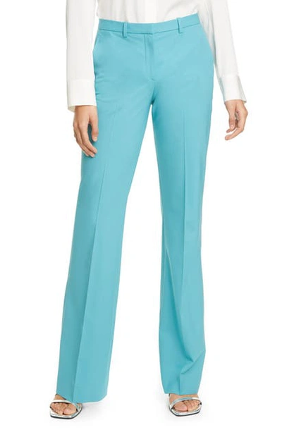 Theory Demitria 2 Stretch Good Wool Suit Pants In Teal