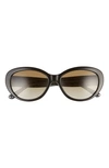 Tory Burch 56mm Gradient Cat Eye Sunglasses In Black/smoke Gradient