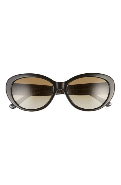 Tory Burch 56mm Gradient Cat Eye Sunglasses In Black/ Smoke Gradient