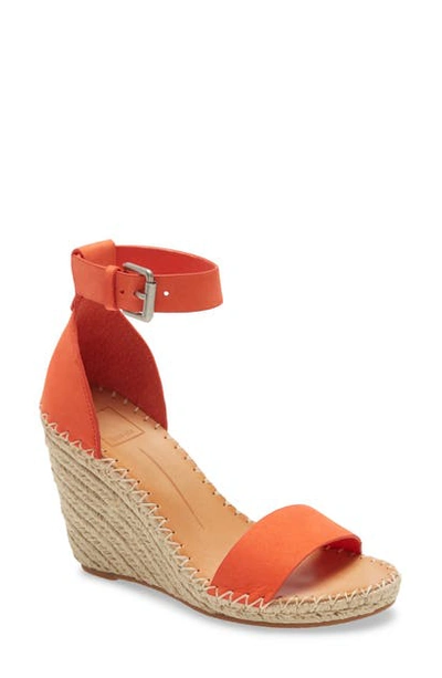 Dolce Vita Noor Espadrille Wedge Sandal In Red Leather