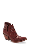 Ariat Dixon Perforated Studded Bootie In Red Snake Print