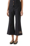 GUCCI ETEROTOPIA LABEL WOOL & MOHAIR CROP FLARE PANTS,621941Z6724