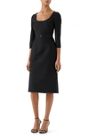 GUCCI SQUARE-G BUCKLE SILK & WOOL CADY CREPE DRESS,622975ZAD88