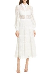 Alice And Olivia Anaya Collared Tiered Dress In Off White