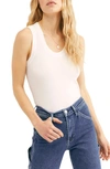 Free People Scoop Neck Tank Top In White