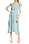 amayah button front midi dress Ever New Amayah Dress - Sage Green Satin Dress - Button-Up Dress