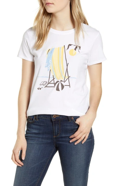Lucky Brand Beach Chair Cotton Graphic Tee In Lucky White