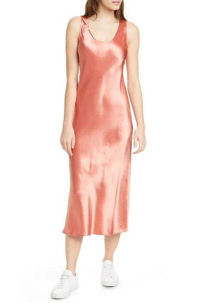 Max Mara Leisure Talete Satin Midi Dress In Coral