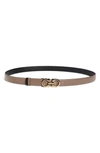 Ferragamo Reversible Gancini Calfskin Leather Belt In Caraway Seed