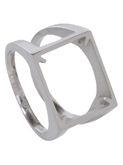 Maison Margiela Silver Decortique 4-stitches Ring In 962 Silwht
