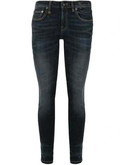R13 Low Rise Skinny Jeans In Blue