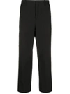 NEIL BARRETT CONTRASTING SIDE PANEL CROPPED TROUSERS