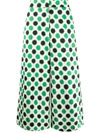 La Doublej Polka-dot Print Flared-leg Culottes In White