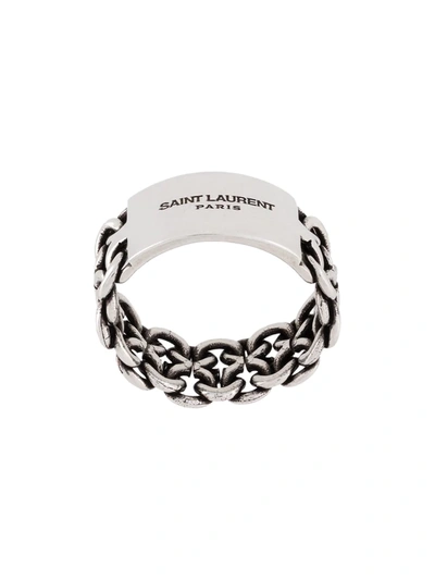 アクセサリー SAINT LAURENT ENGRAVE CHAIN RING Saint Laurent Chain ID Plaque Ring in Metal Silver size 5 | eBay