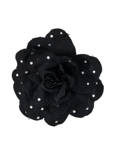 Philosophy Di Lorenzo Serafini Flower Appliqué Brooch In Black