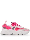 Dolce & Gabbana Dolce And Gabbana Pink Stretch Mesh Daymaster Sneakers In White