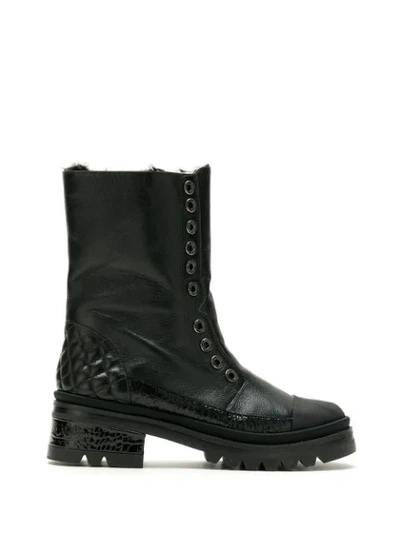Andrea Bogosian Rylee Quilted Detail Boots In Black
