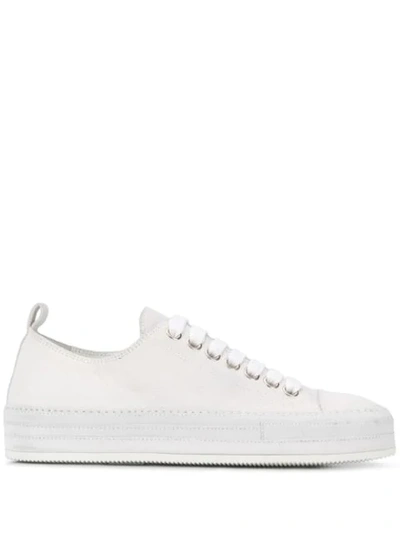 Ann Demeulemeester Platform Sole Low-top Trainers In White
