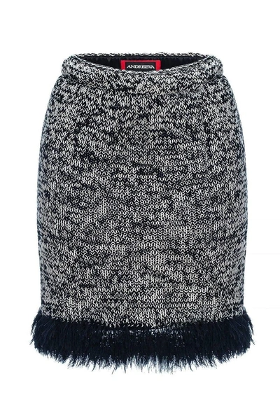 Andreeva Grey Mini Handmade Knit Skirt