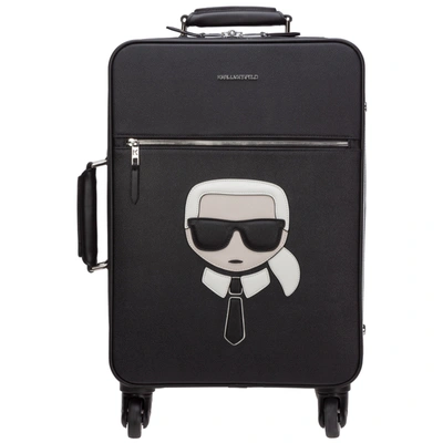 Karl Lagerfeld Women's Suitcase Trolley   K/ikonik Capsule In Black