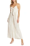 WILLOW CINDY STRIPE TIE FRONT JUMPSUIT,120WD32204