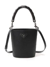 PRADA PRADA LOGO PLAQUE BUCKET BAG