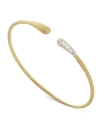 Marco Bicego 18k Yellow & White Gold Lucia Diamond Open Bangle Bracelet