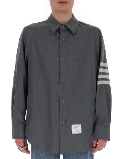 Thom Browne 4 Bar Shirt In Grey