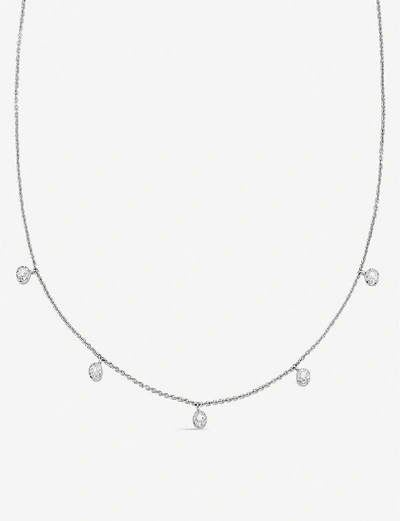 Monica Vinader Fiji Tiny Button Sterling Silver And Diamond Necklace
